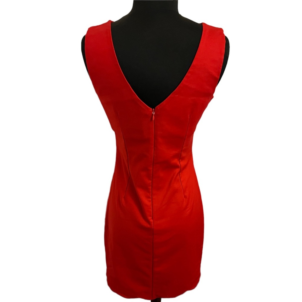 Forever 21 Scalloped Sheath Red Dress Sz M - Picture 3 of 6